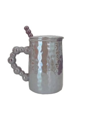 CHAVINA COM TAMPA E COLHER CERAMICS MUG