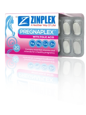 ZINPLEX A HEALTHIER WAY OF LIFEL PREGNAPLEX WITH FOLIC ACID