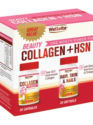 Wellvita Beauty Collagen + Hair,Skin, Nails Power Pack