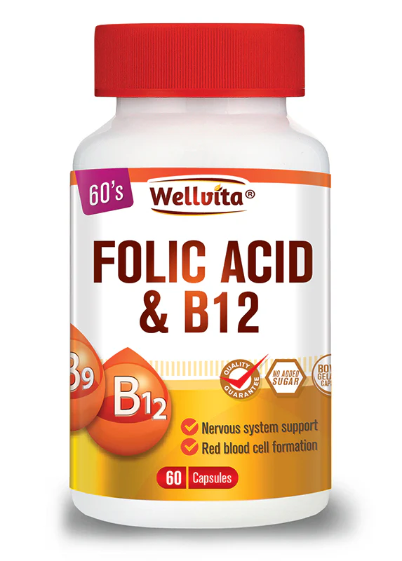 FOLIC ACID & B12 60 CAPSULAS
