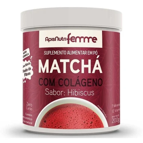 MATCHA COM COLAGENO SABOR HIBISCUS 200G