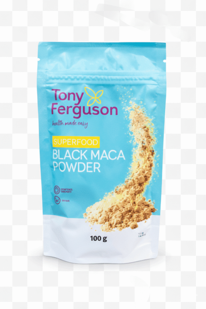 Gemini_Generated_Image_7ucpu17ucpu17ucp (1) TONY FERGUSON SUPERFOOD BLACK MACA POWDER - 100G
