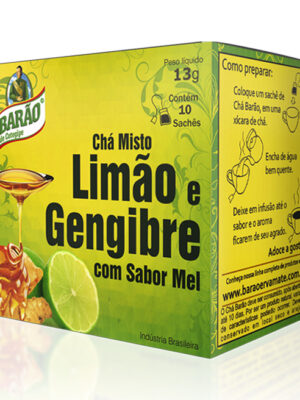 Chá Misto de Limão e Gengibre com Sabor Mel Barão 13g