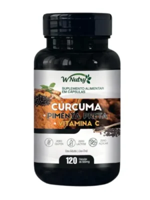 Cúrcuma + Pimenta Preta + Vitamina C W Nutry - 120 Unidades De 500 Mg