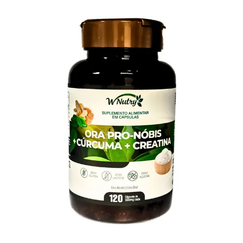 Ora Pro Nóbis + Cúrcuma + Creatina - 120 Cápsulas 500mg