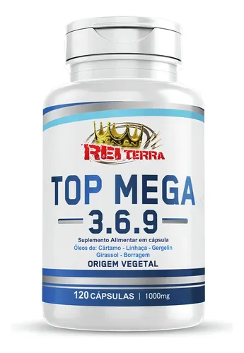 REI TERRA TOP MEGA-3.6.9-OLEO DE CARTAMO-LINHAÇA-GERGELIM-GIRASSOL-BORRAGEM120 CAPSULAS 1400MG
