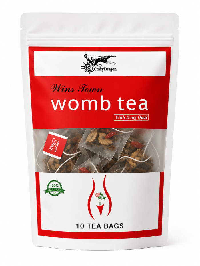 Crazy Dragon womb tea packaging